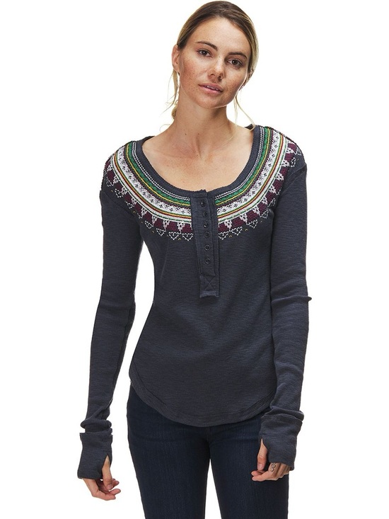 Free People Tops - Free People Fairisle Thermal Henley Top